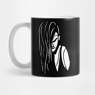 Girl with Long Black Hair Mug